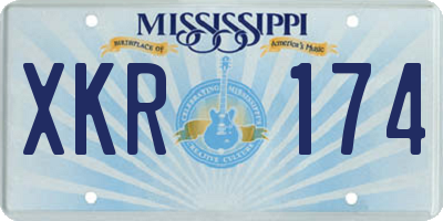 MS license plate XKR174