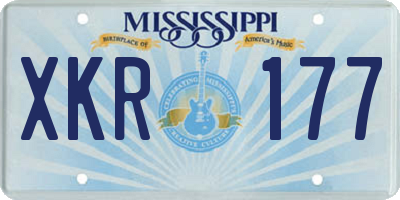 MS license plate XKR177