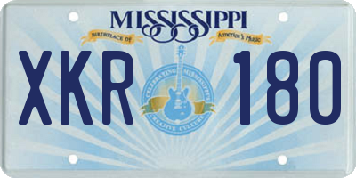 MS license plate XKR180