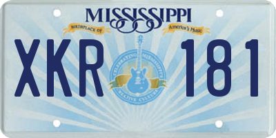 MS license plate XKR181