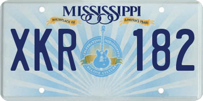 MS license plate XKR182