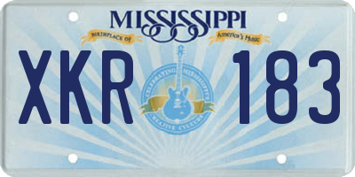 MS license plate XKR183