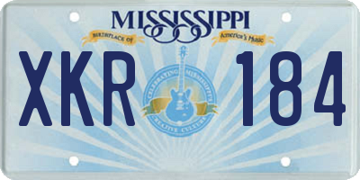 MS license plate XKR184