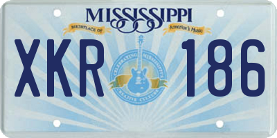 MS license plate XKR186