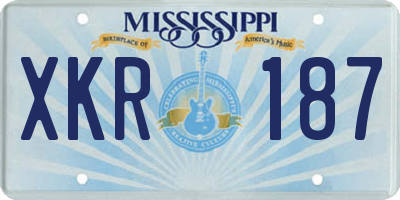 MS license plate XKR187