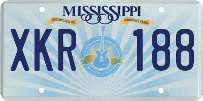 MS license plate XKR188