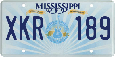MS license plate XKR189