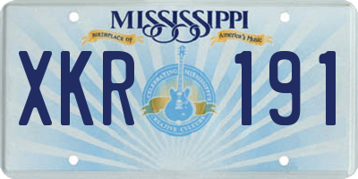 MS license plate XKR191