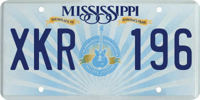 MS license plate XKR196