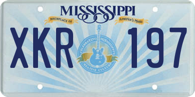 MS license plate XKR197