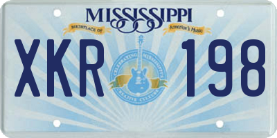 MS license plate XKR198