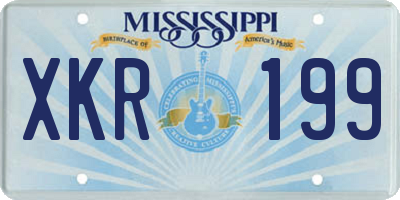 MS license plate XKR199