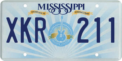 MS license plate XKR211