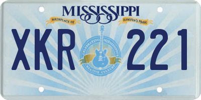 MS license plate XKR221