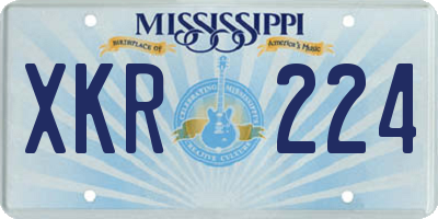 MS license plate XKR224
