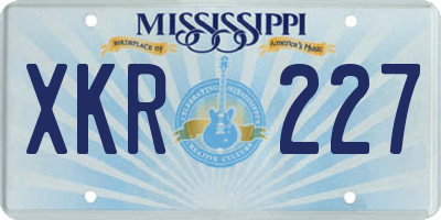 MS license plate XKR227
