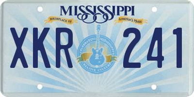 MS license plate XKR241