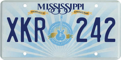 MS license plate XKR242