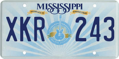 MS license plate XKR243