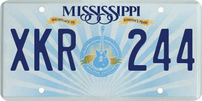 MS license plate XKR244