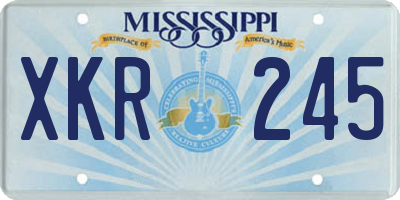 MS license plate XKR245