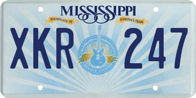 MS license plate XKR247