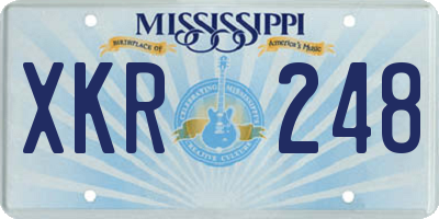 MS license plate XKR248