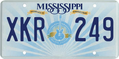 MS license plate XKR249