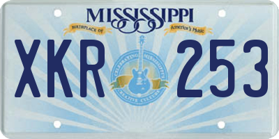 MS license plate XKR253