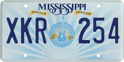 MS license plate XKR254