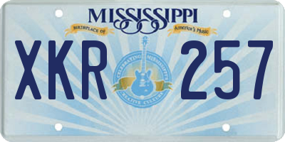 MS license plate XKR257