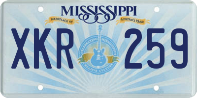MS license plate XKR259