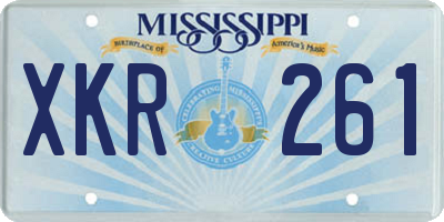 MS license plate XKR261