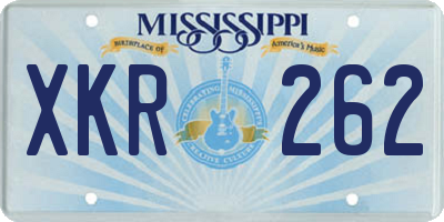 MS license plate XKR262