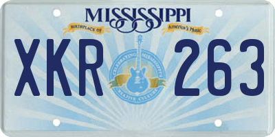 MS license plate XKR263