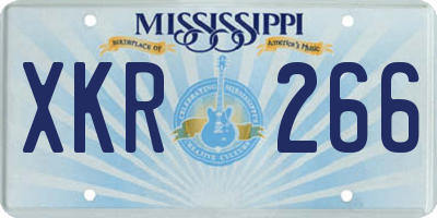 MS license plate XKR266