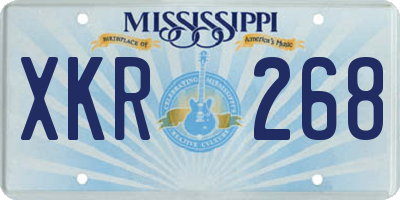 MS license plate XKR268