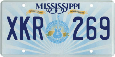 MS license plate XKR269