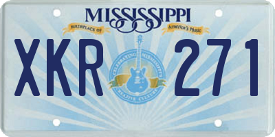 MS license plate XKR271