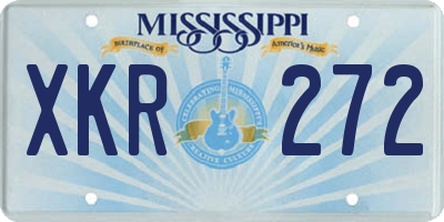 MS license plate XKR272