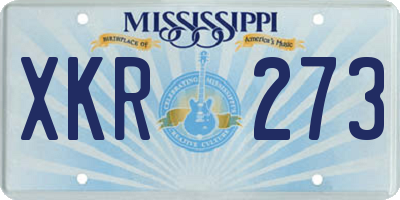 MS license plate XKR273