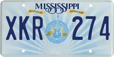 MS license plate XKR274