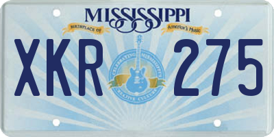 MS license plate XKR275