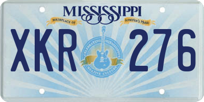 MS license plate XKR276