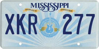 MS license plate XKR277