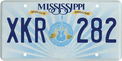 MS license plate XKR282
