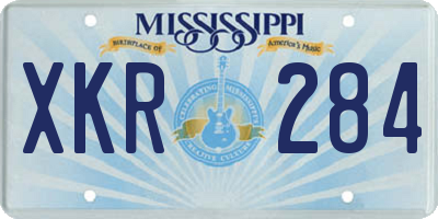 MS license plate XKR284