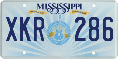 MS license plate XKR286
