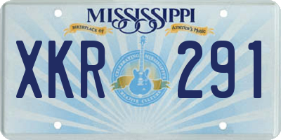 MS license plate XKR291