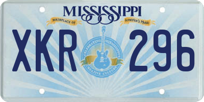 MS license plate XKR296